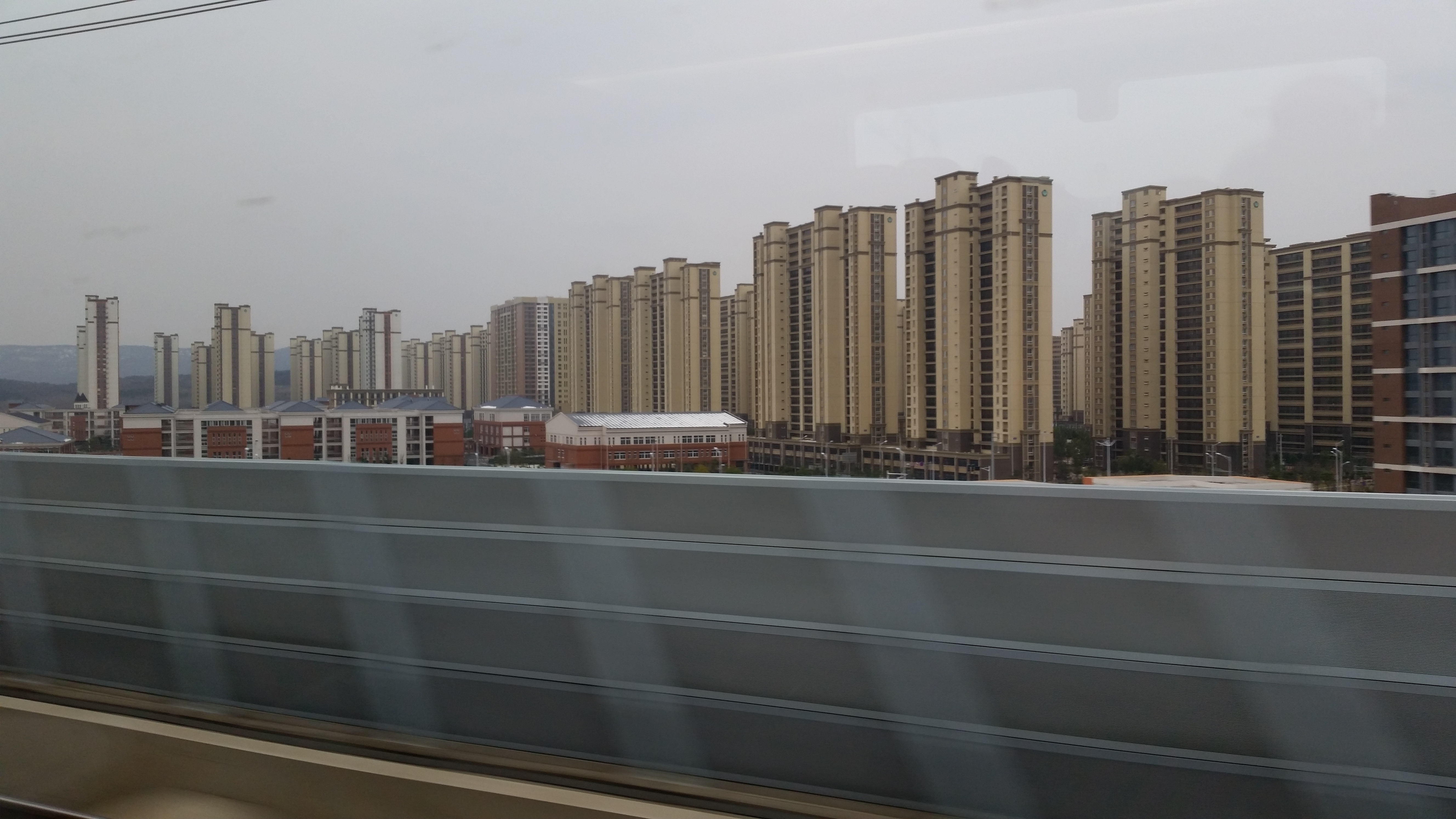 Rows of housing buildings in Beijing all similar in look.